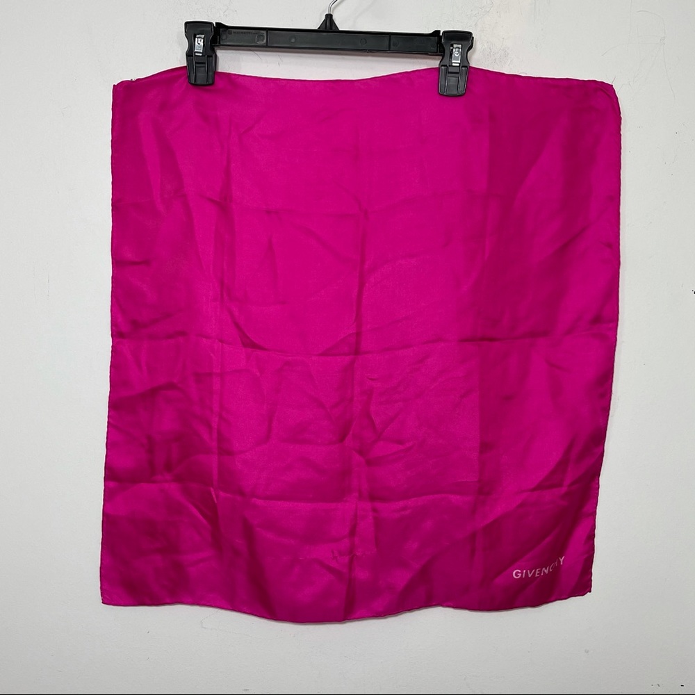Givenchy silk pink scarf logo 23”